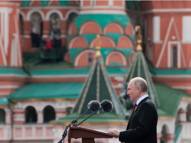 Image of ​Russia's President Vladimir Putin attending a Victory Day parade held in Red Square to mark 78 years since the victory over Nazi Germany in World War II on May 9th 2023.