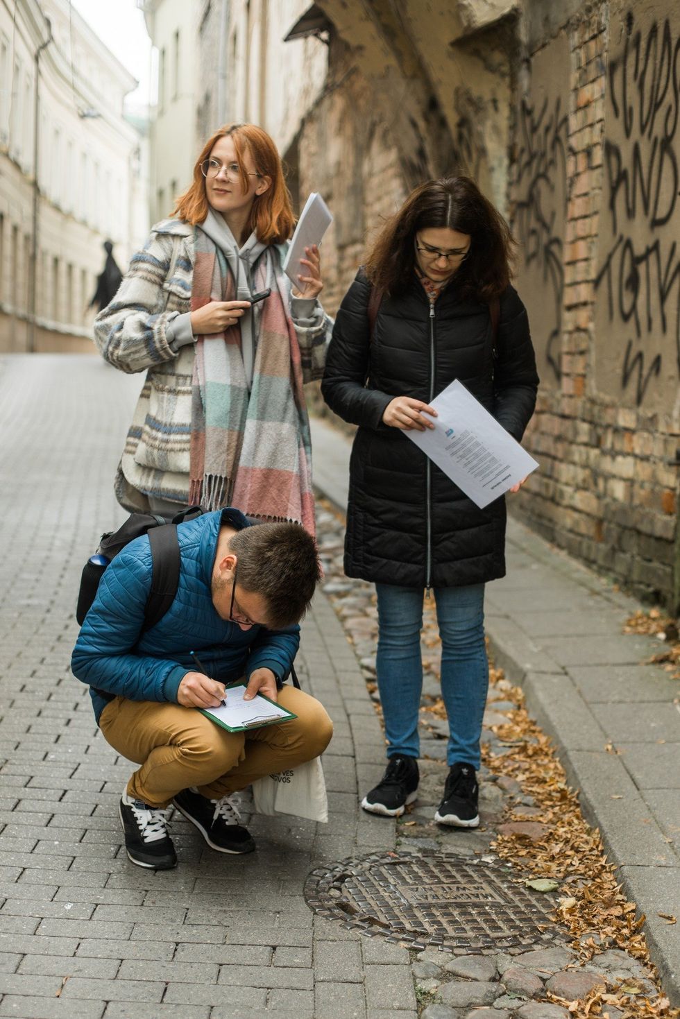 Image of ​students participating in an outdoor class in the city of Vilnius, Lithuania.