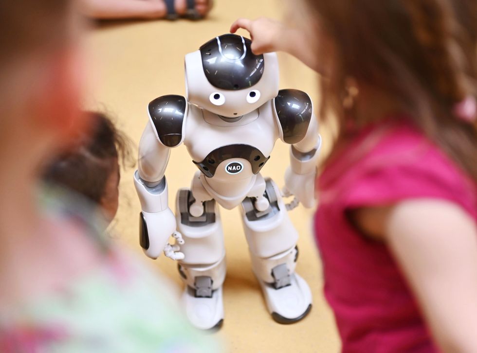 Image of humanoid robot ''NAO'' is introduced in the inclusive daycare center at the Lebenshilfehaus Karlsruhe.