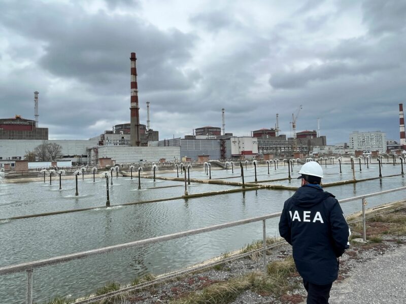 Image of IAEA director general Rafael Mariano Grossi touring Zaporizhzhya Nuclear Power Plant