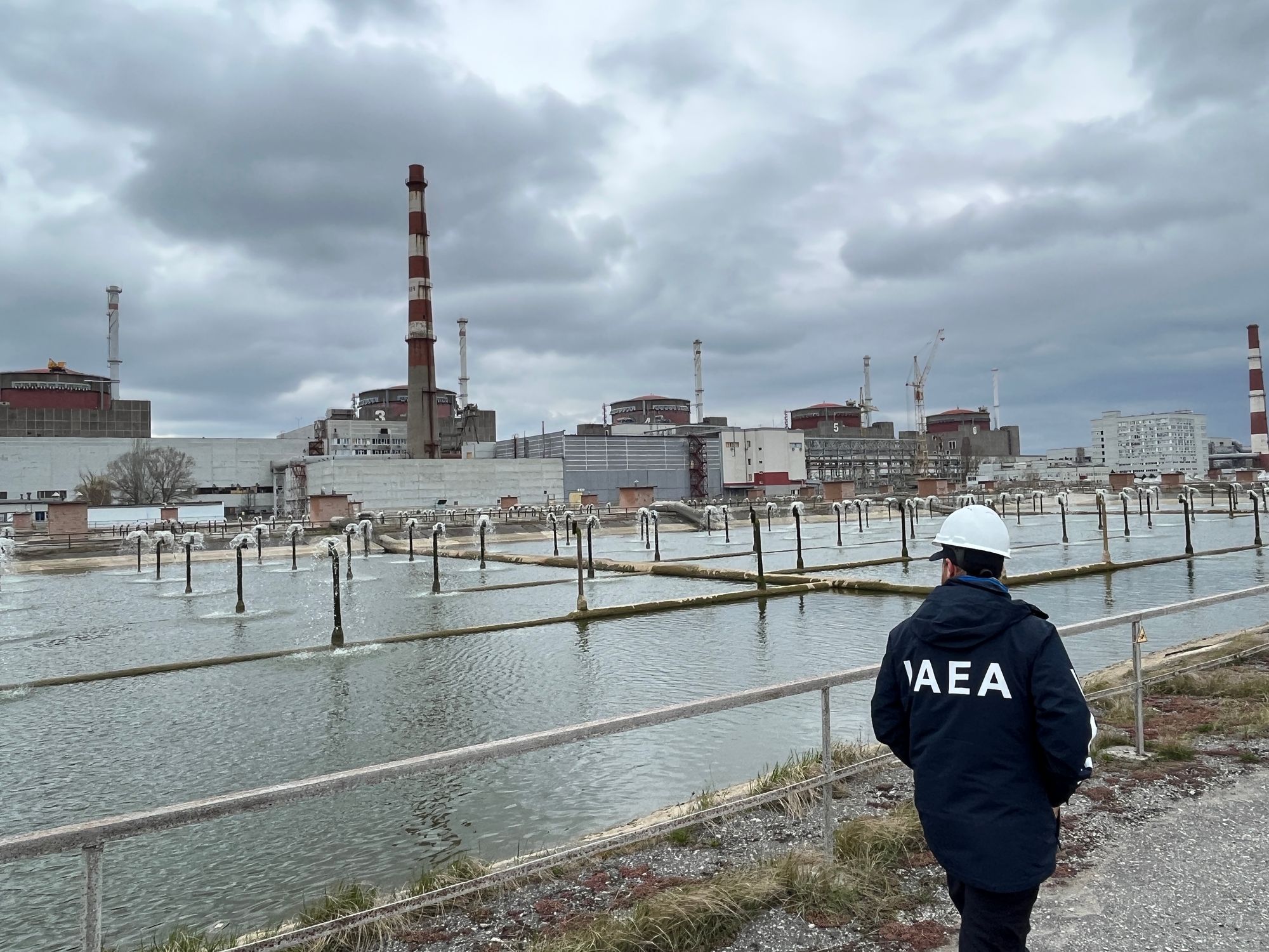 Image of IAEA director general Rafael Mariano Grossi touring Zaporizhzhya Nuclear Power Plant