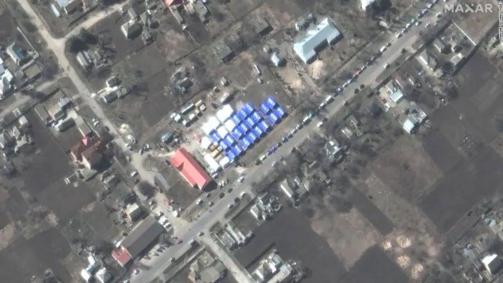 Image of one of the filtration camps near Mariupol