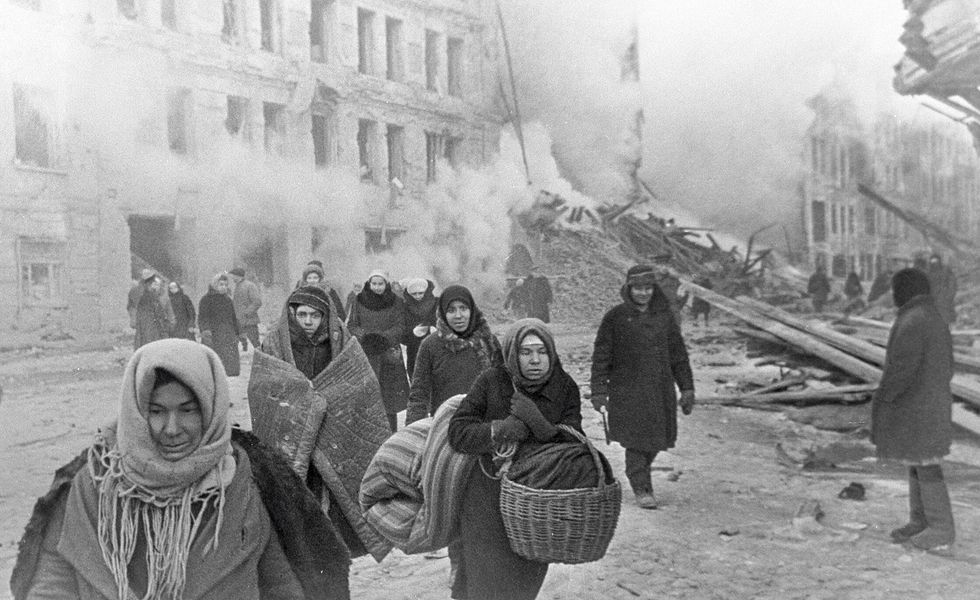 image of people escaping a bomb