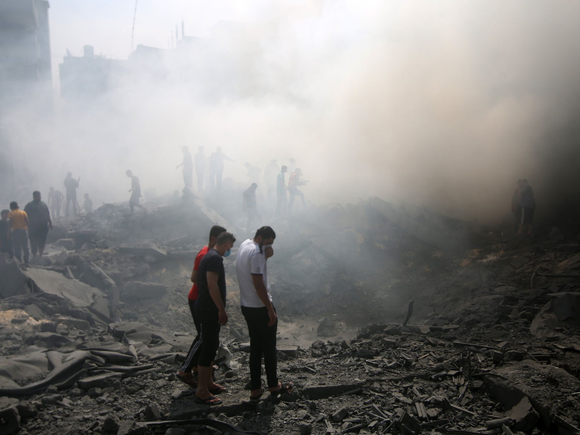 image of people in smoke