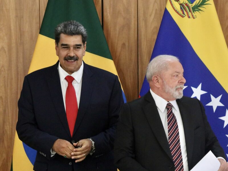 image of the President of Venezuela, Nicolas Maduro, during a press conference alongside the President of Brazil, Luiz Inacio Lula da Silva​.
