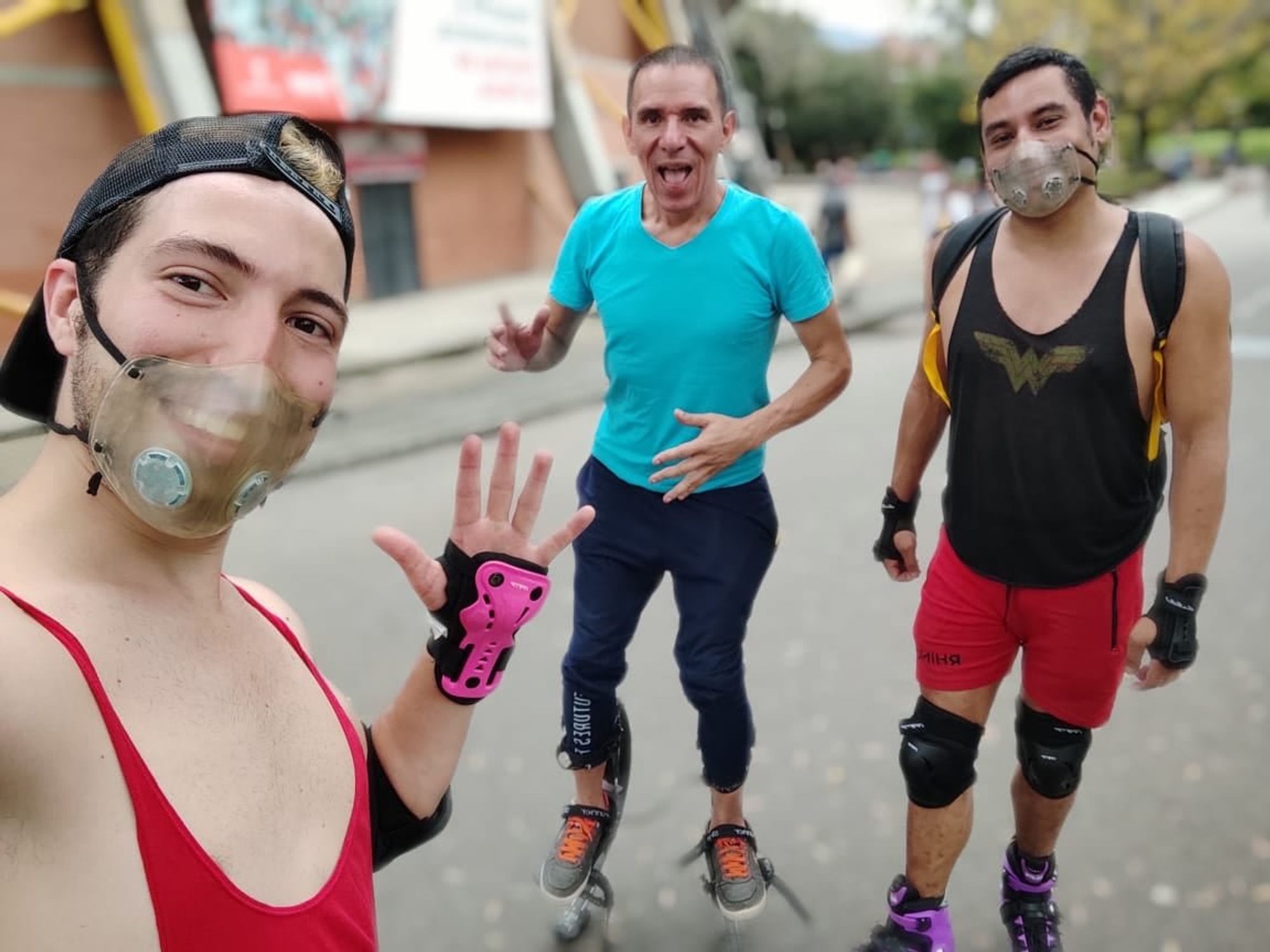 Image of three men taking a selfie
