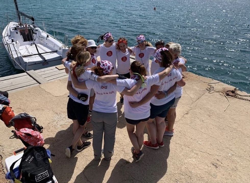 Image of women in a group hug