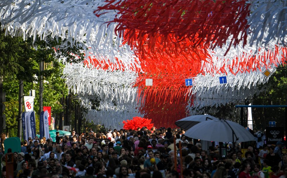 Image showing people attending a celebration of Independence Day in Shota Rustaveli Avenue.