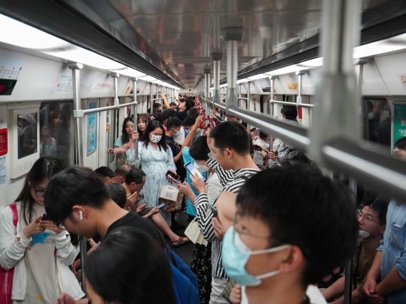 Image showing people taking a subway train in Guangzhou​