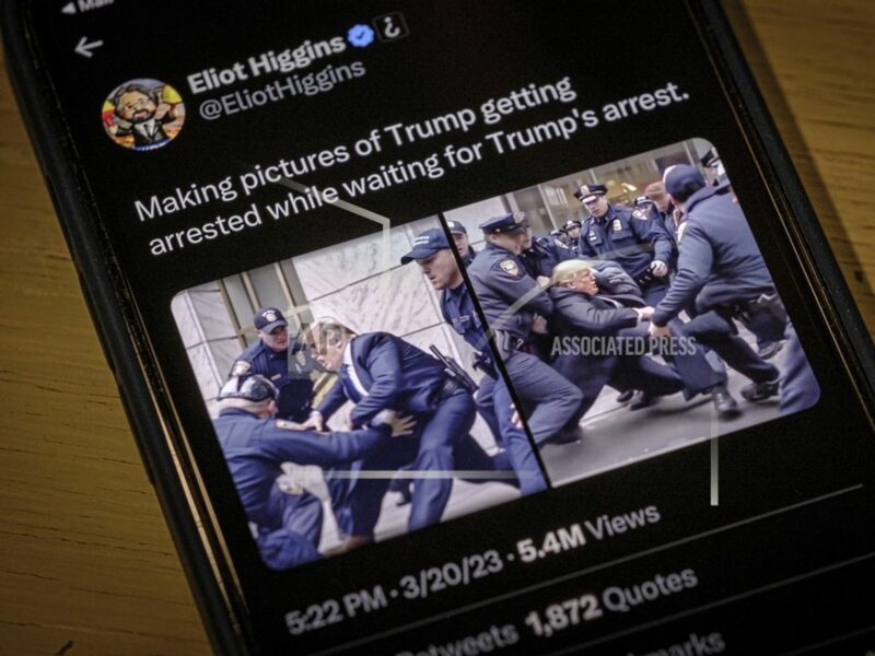 Images generated by AI systems of Trump getting arrested