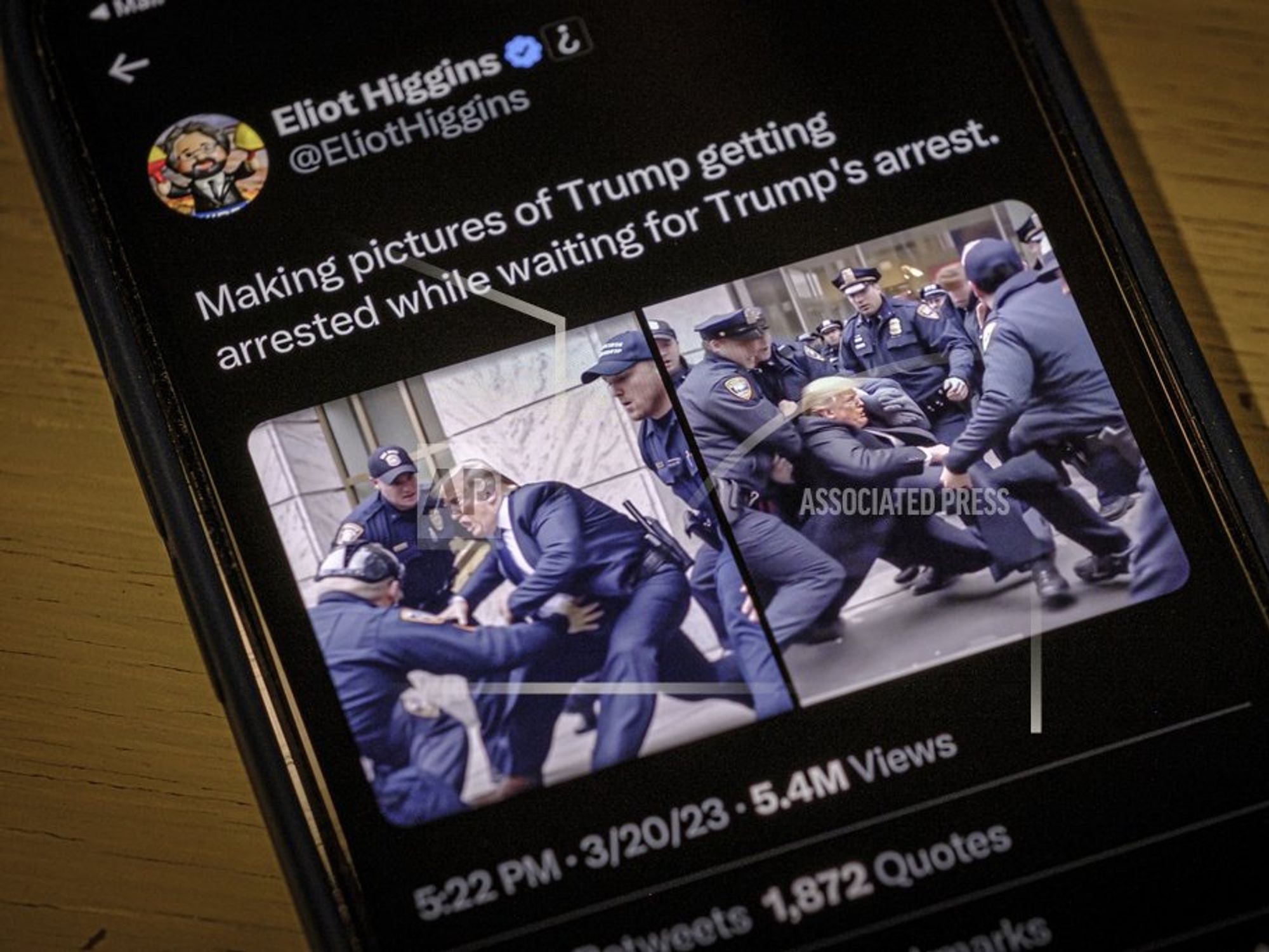 Images generated by AI systems of Trump getting arrested