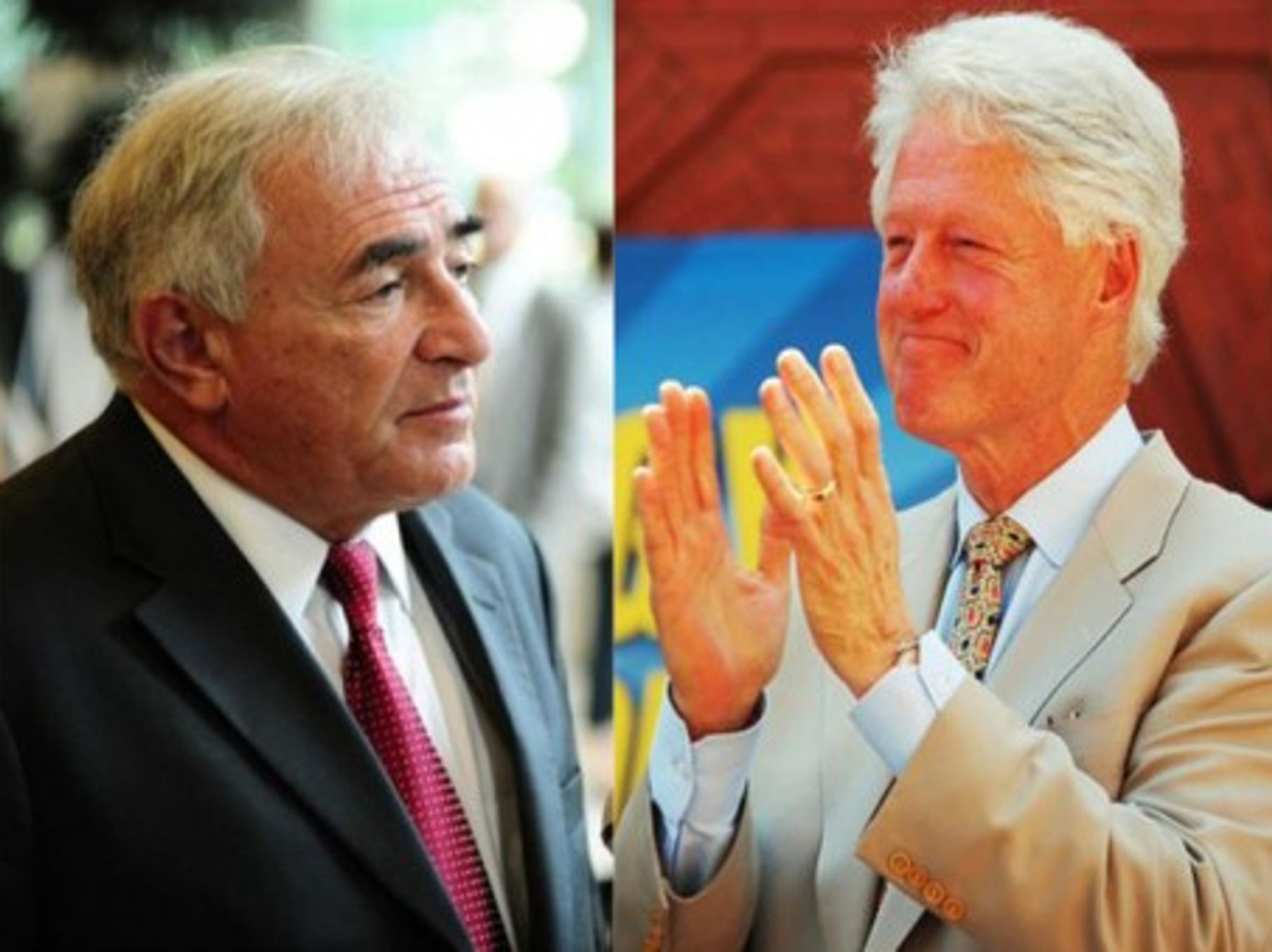 IMF head Dominique Strauss-Kahn and former U.S. President Bill Clinton