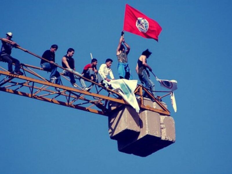 In a file photo, a Socialist flag flies in Beirut.