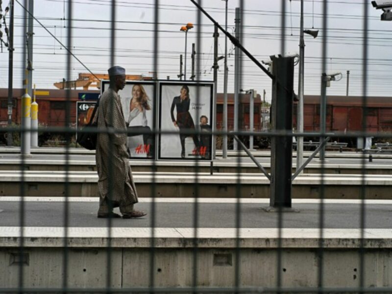 In a French suburban railway station