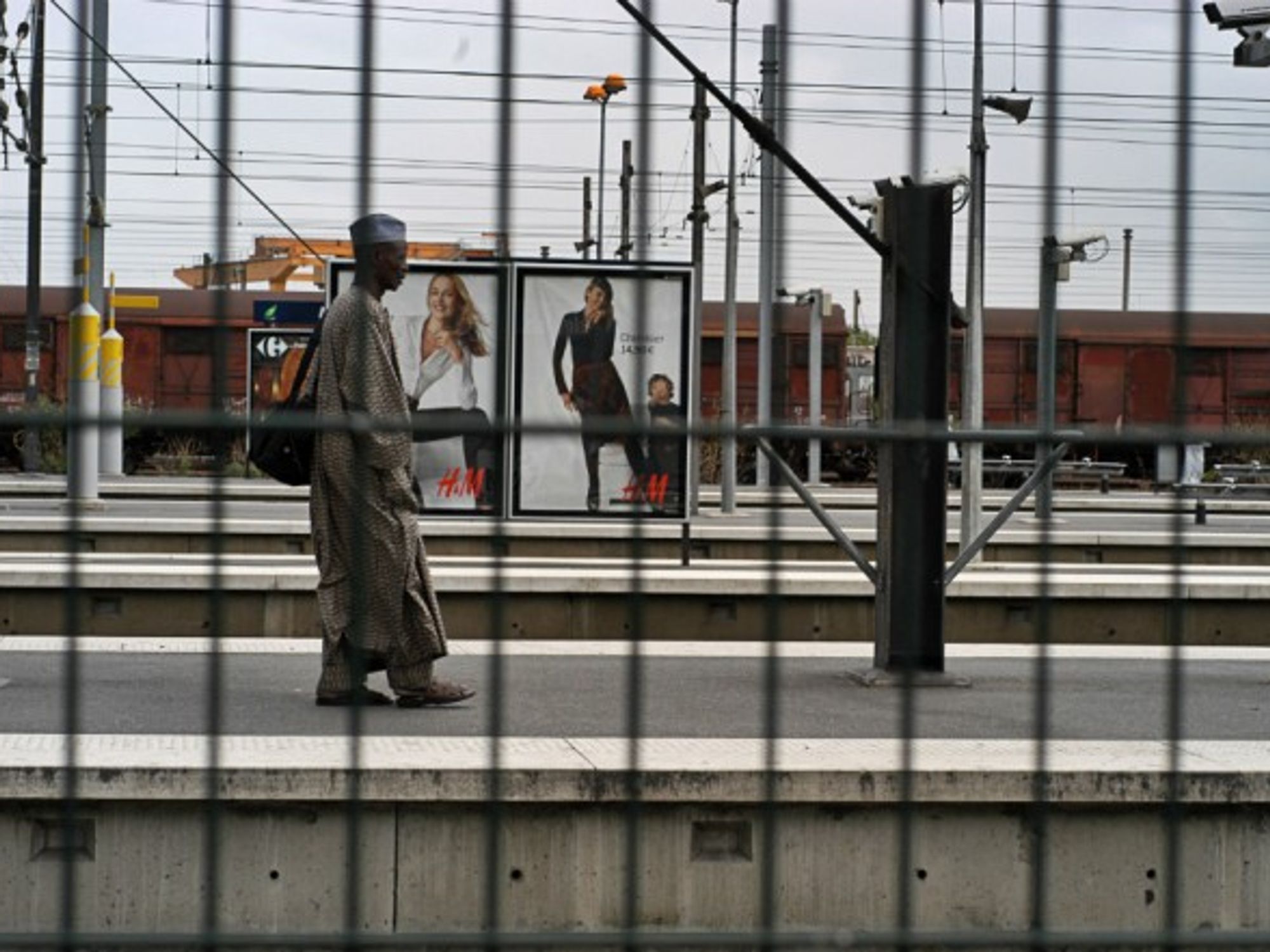In a French suburban railway station