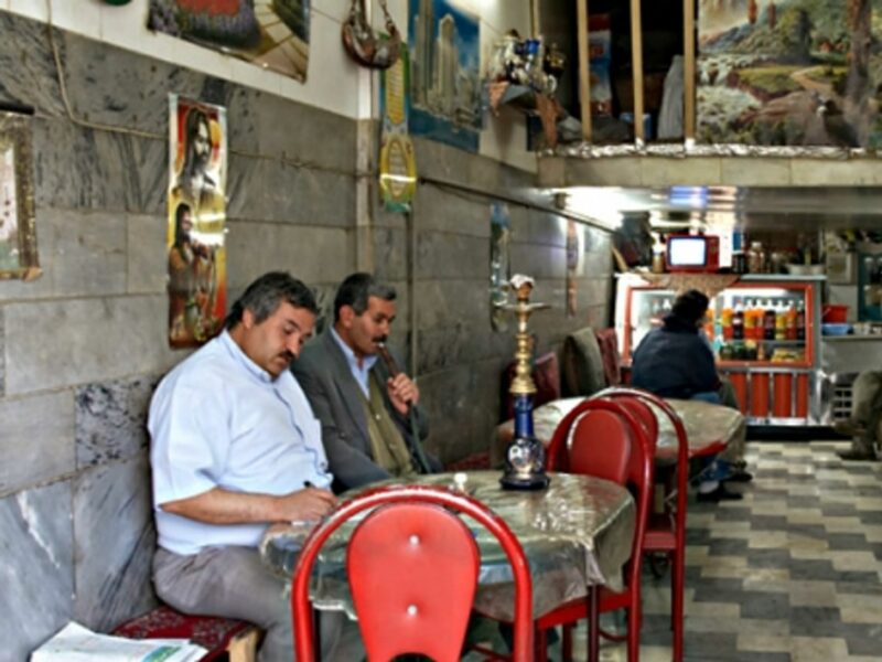 In a Tehran cafe.