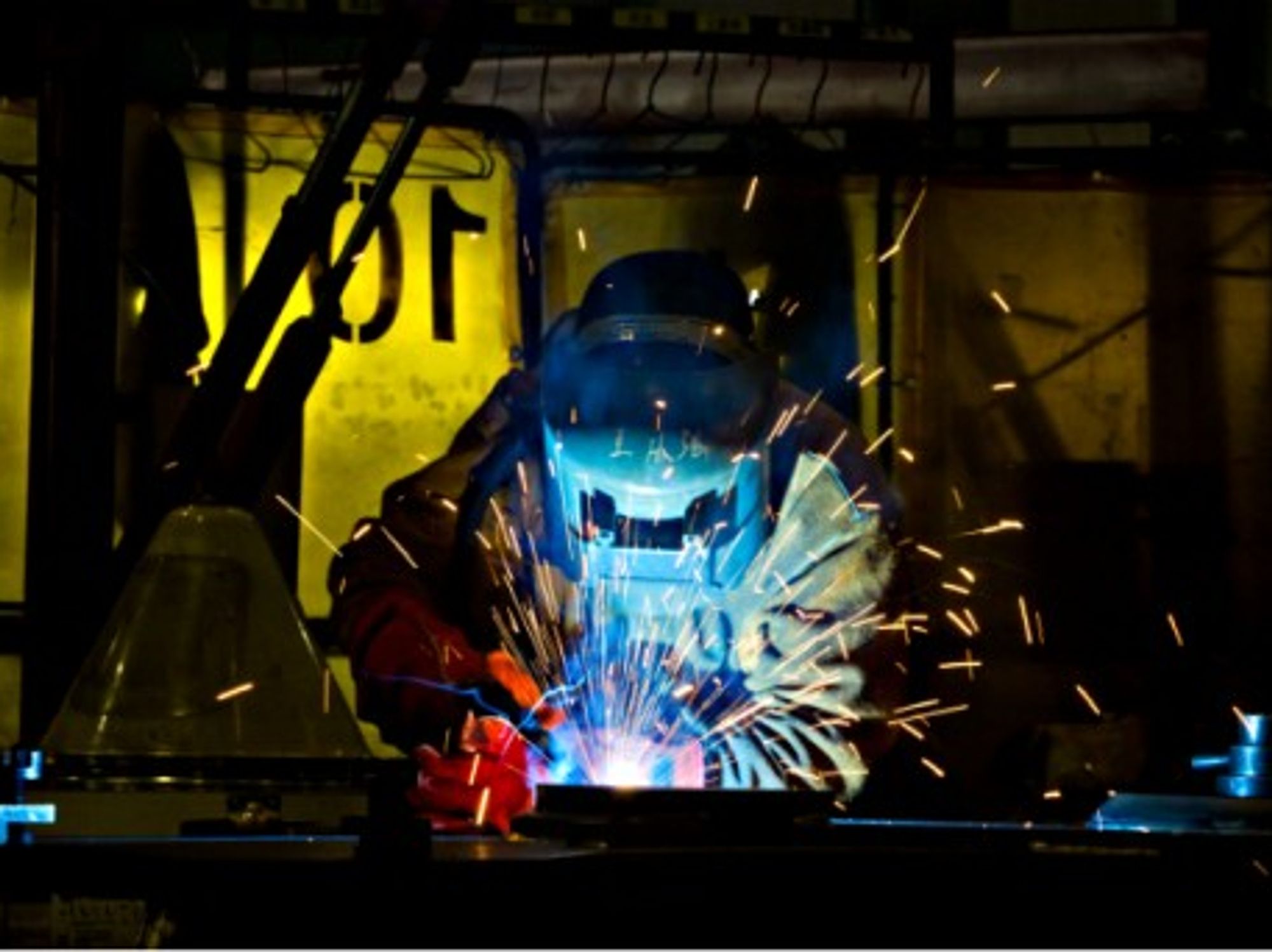 In a welding workshop in Suzhou, eastern China