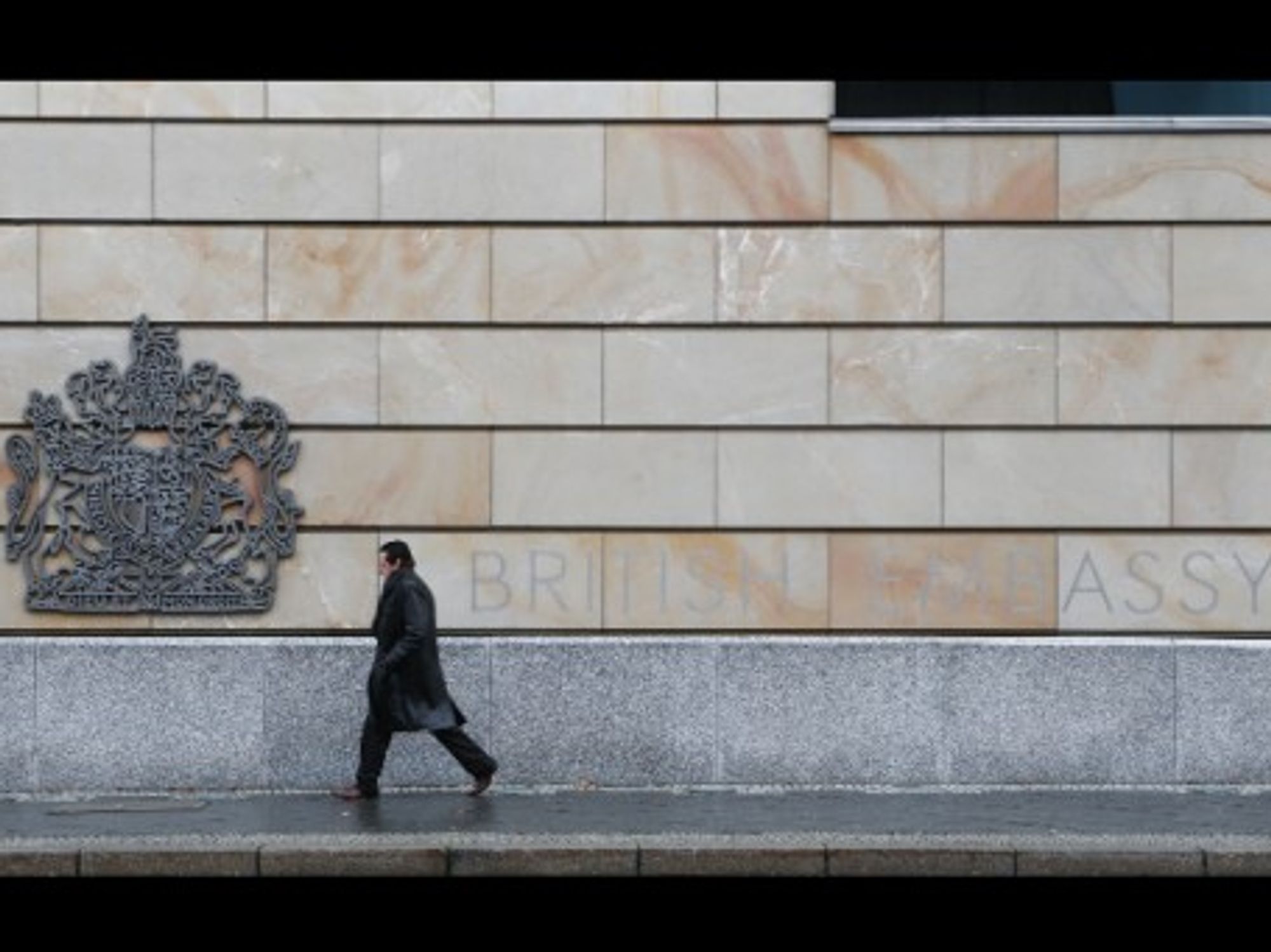 In front of Berlin's British Embassy