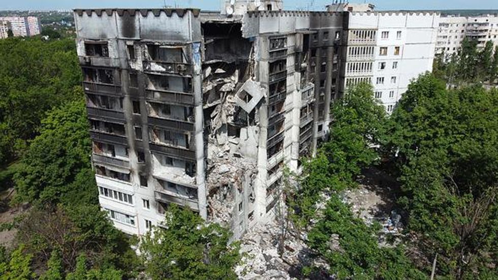 In Kharkiv, Ukraine, after Russian missile shelling