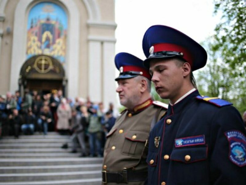 In Sloviansk, Ukraine, where three supporters of the Donetsk people's republic were shot dead on Sunday