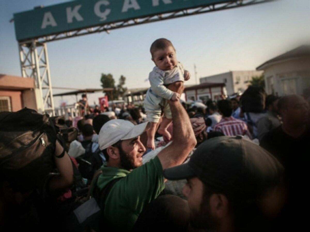 In Tal Abyad, at the border of Turkey and Syria