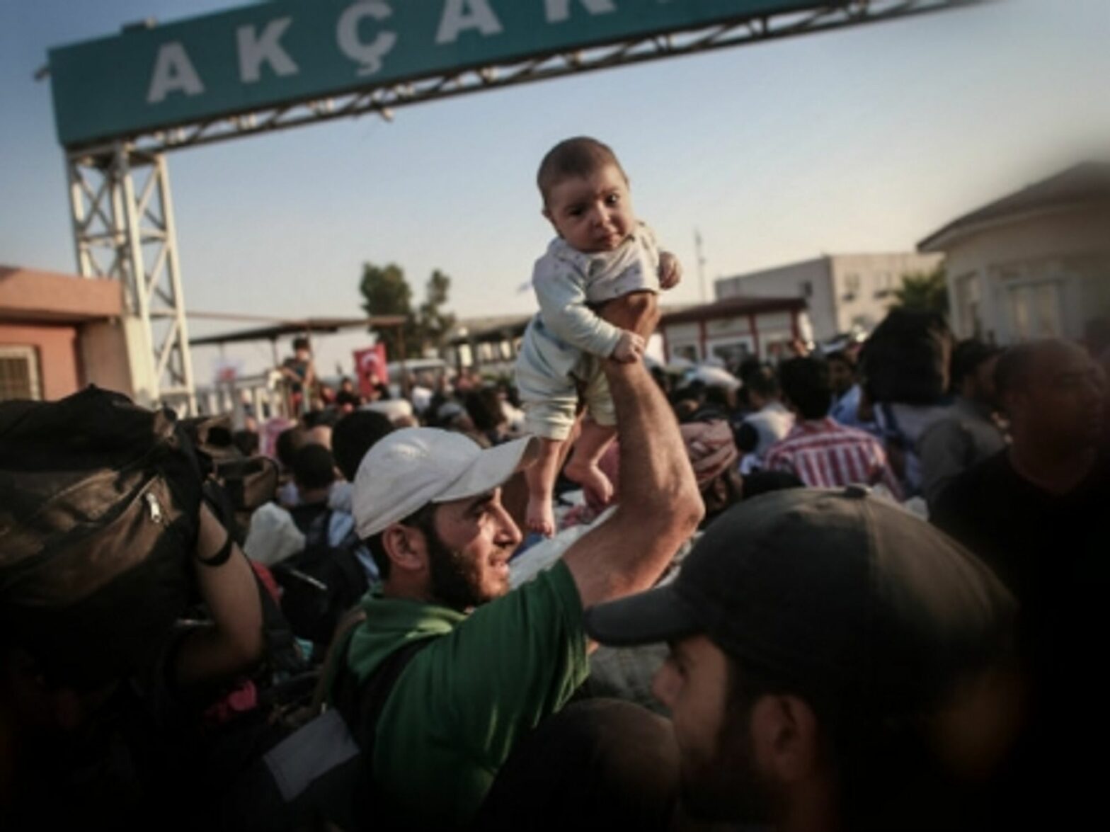 In Tal Abyad, at the border of Turkey and Syria