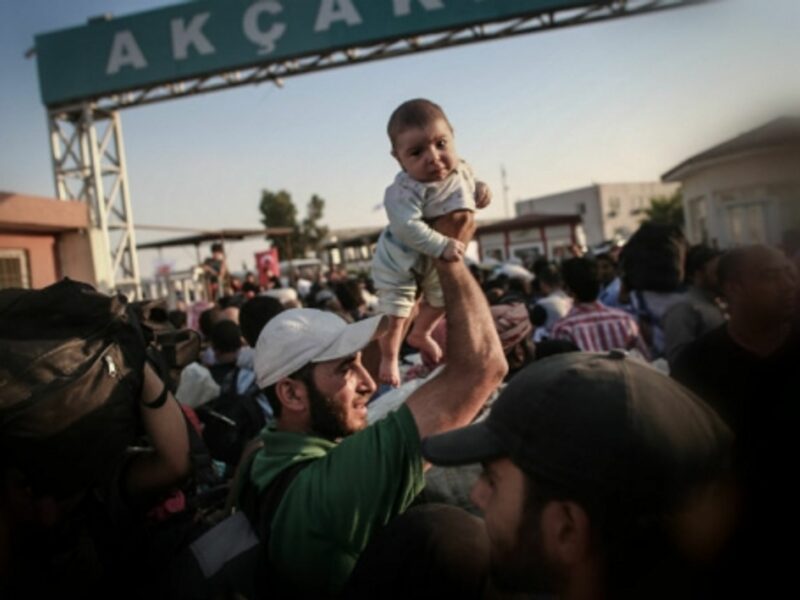 In Tal Abyad, at the border of Turkey and Syria