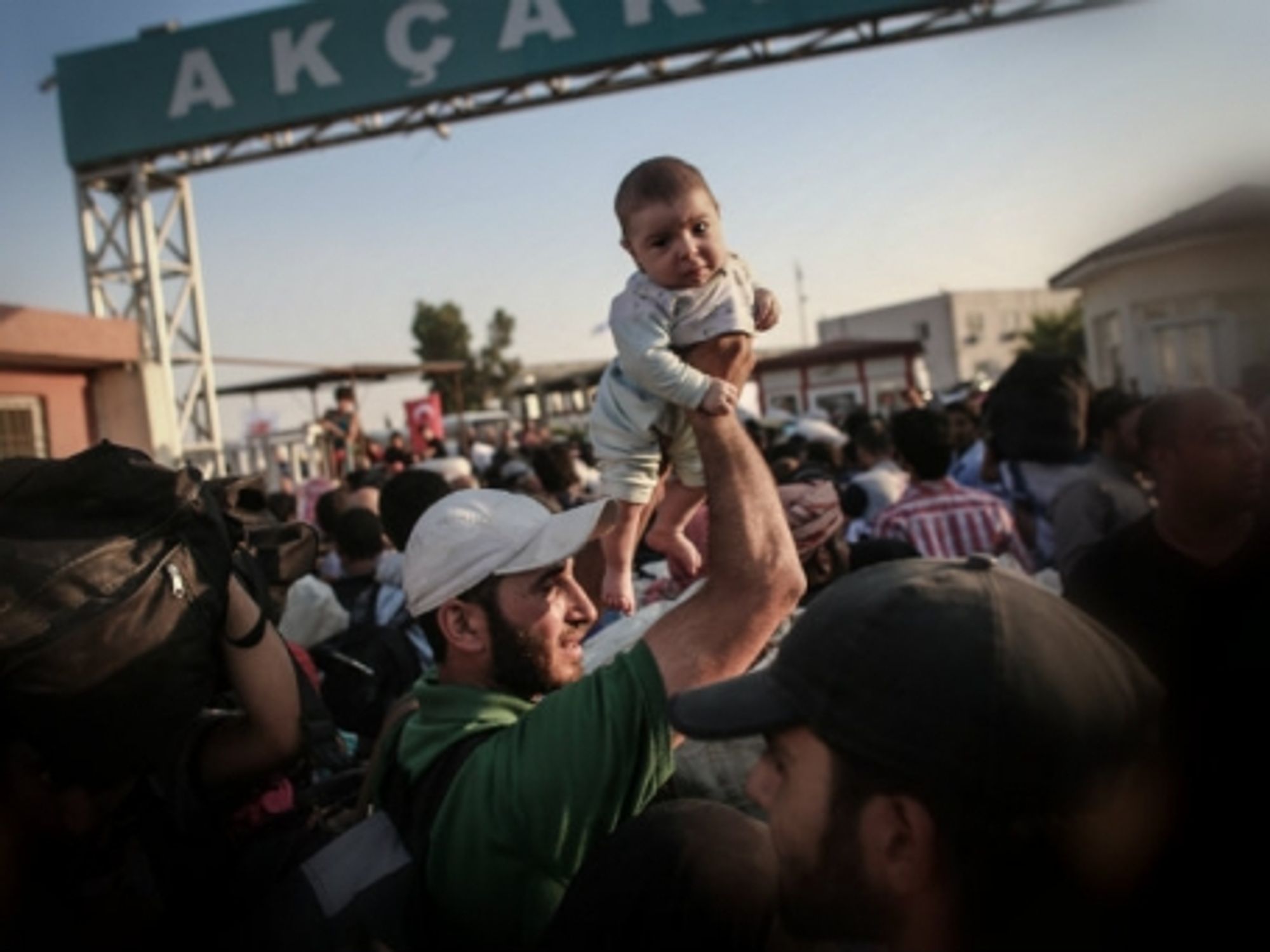In Tal Abyad, at the border of Turkey and Syria