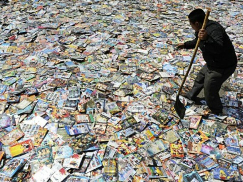 In this file photo, pirated DVDs in China are set to be destroyed.