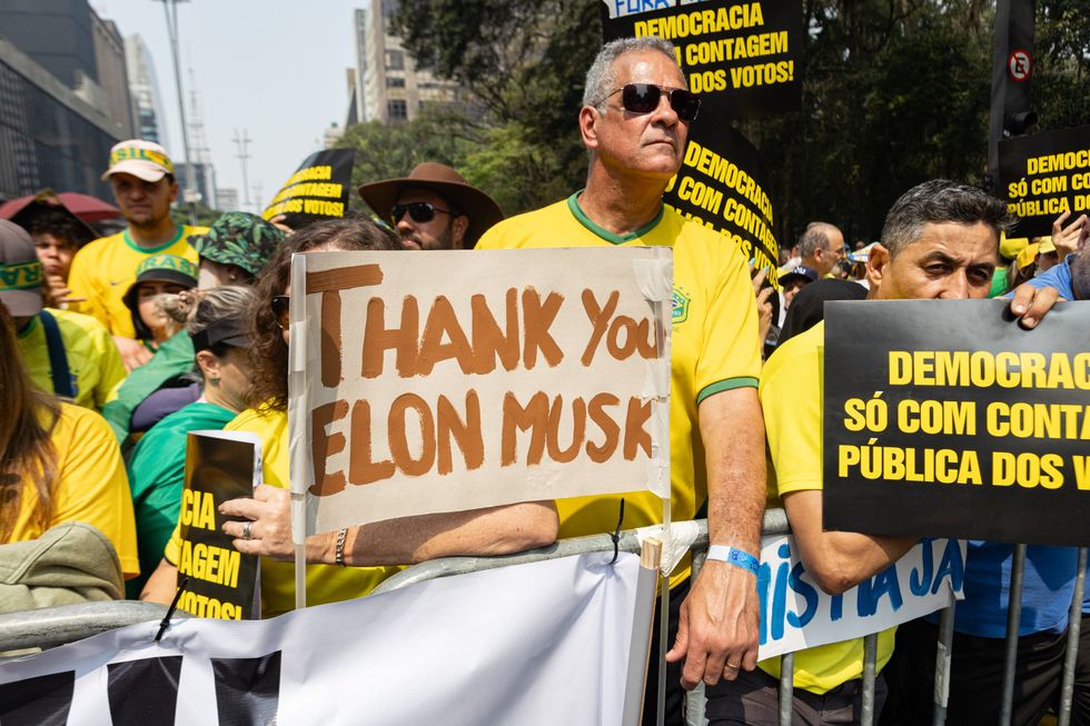 Independence Day rally in Sao Paulo, Brazil. Former President Bolsonaro has called on his supporters to speak out against the blocking of the online platform X in the country, 07 September 2024.