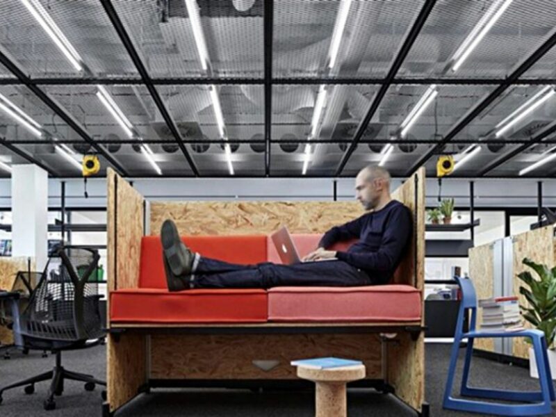 Industrial aesthetic created by Gensler at the Hyundai Capital headquarters