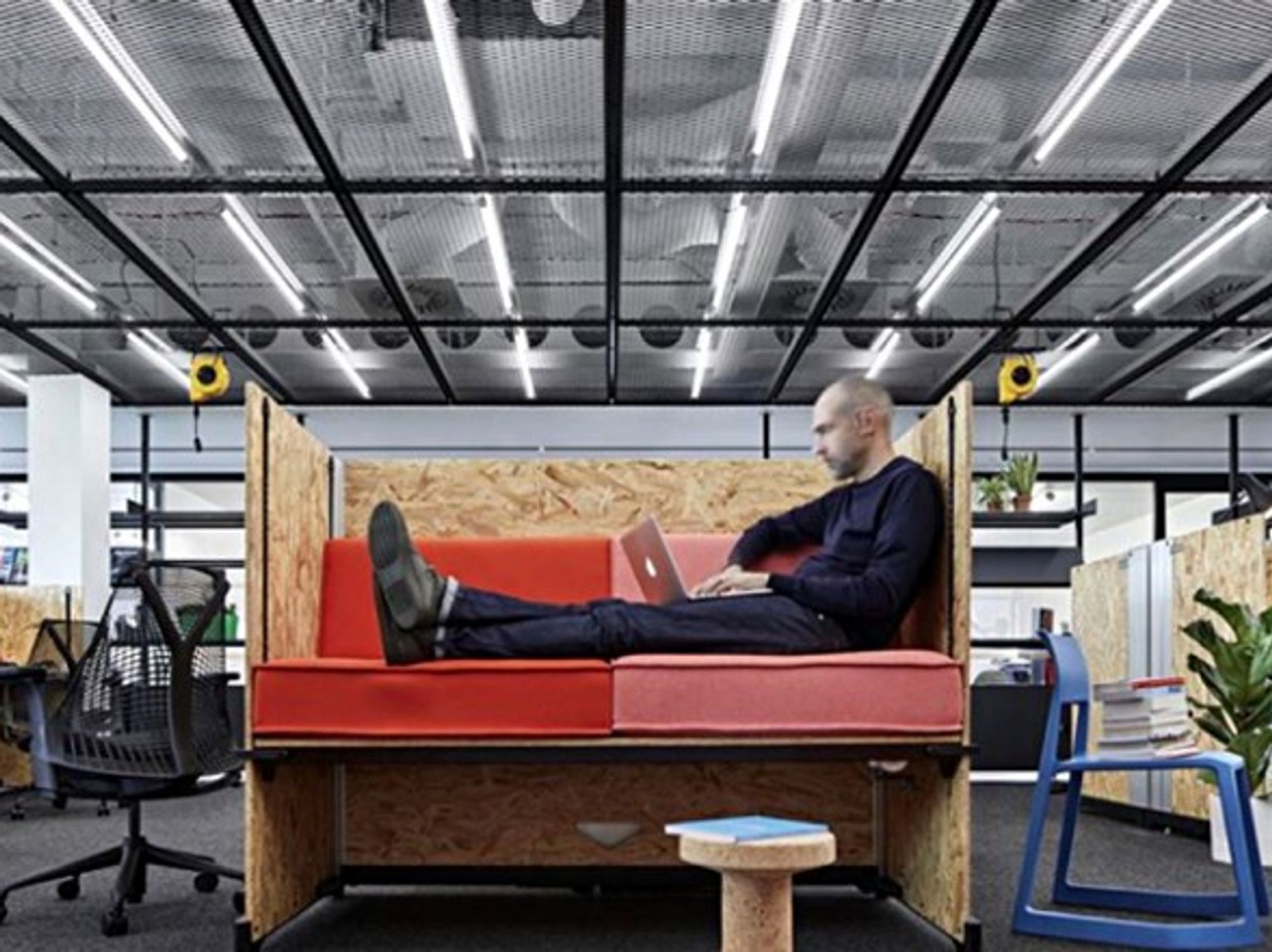 Industrial aesthetic created by Gensler at the Hyundai Capital headquarters