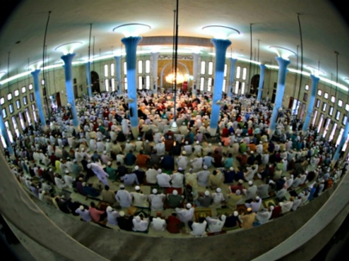 Inside a mosque in Dhaka on July 28