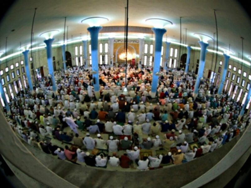 Inside a mosque in Dhaka on July 28