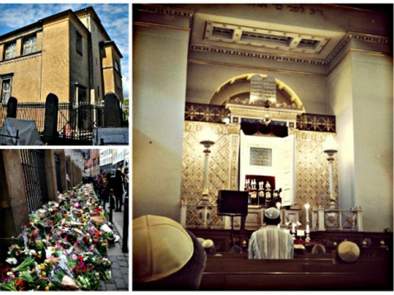 Inside and outside Copenhagen's Great Synagogue