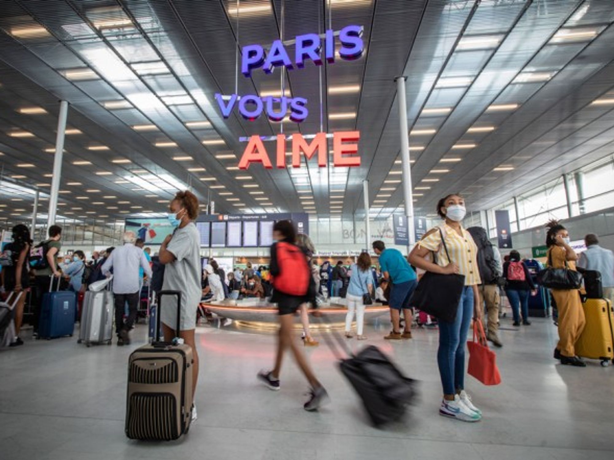 Inside the departure hall of Paris Orly Airport