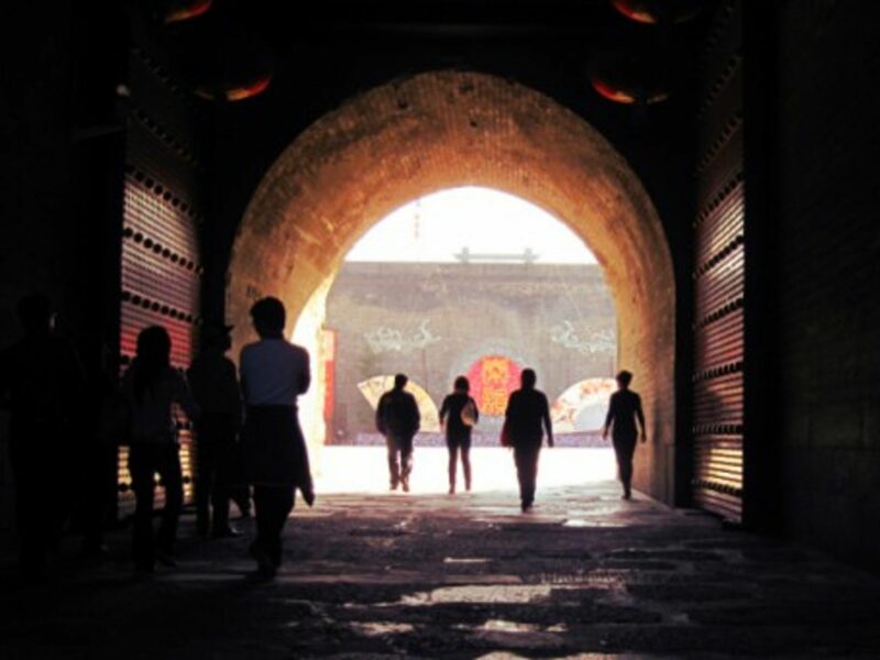 Inside the old city gate in Xi'an