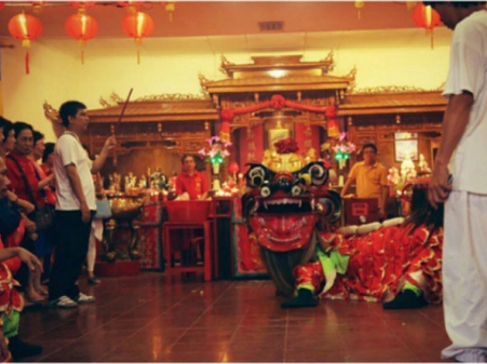 Inside the Pan Kho Buddhist Temple in Bogor, Indonesia
