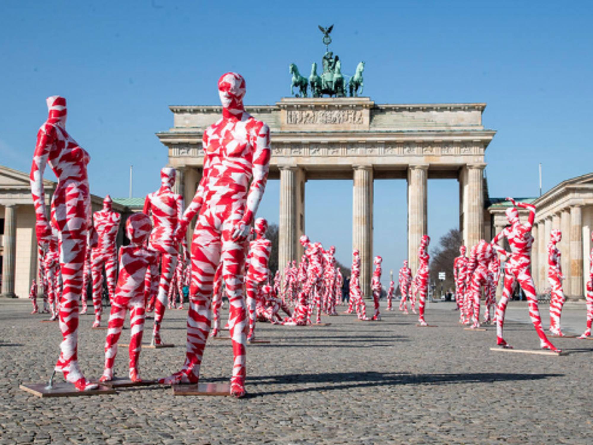 Installation by Dennis Josef Meseg in Berlin, meant to protest lockdown measures.