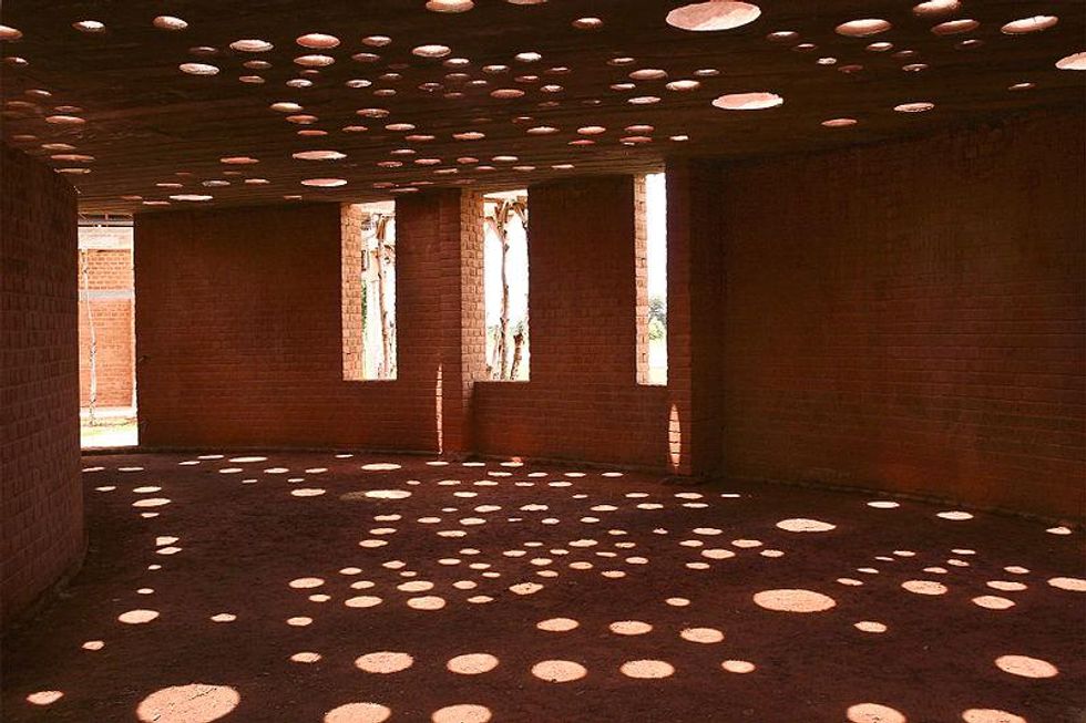 Interior of the library of the primary school building complex, in Gando, Burkina Faso​