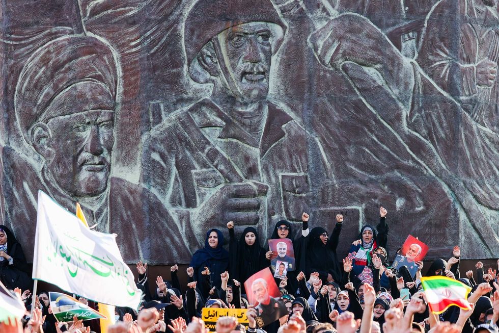 Iranian Pro-Palestine protestors gathered during an anti-Israeli rally to show their solidarity with Gaza.