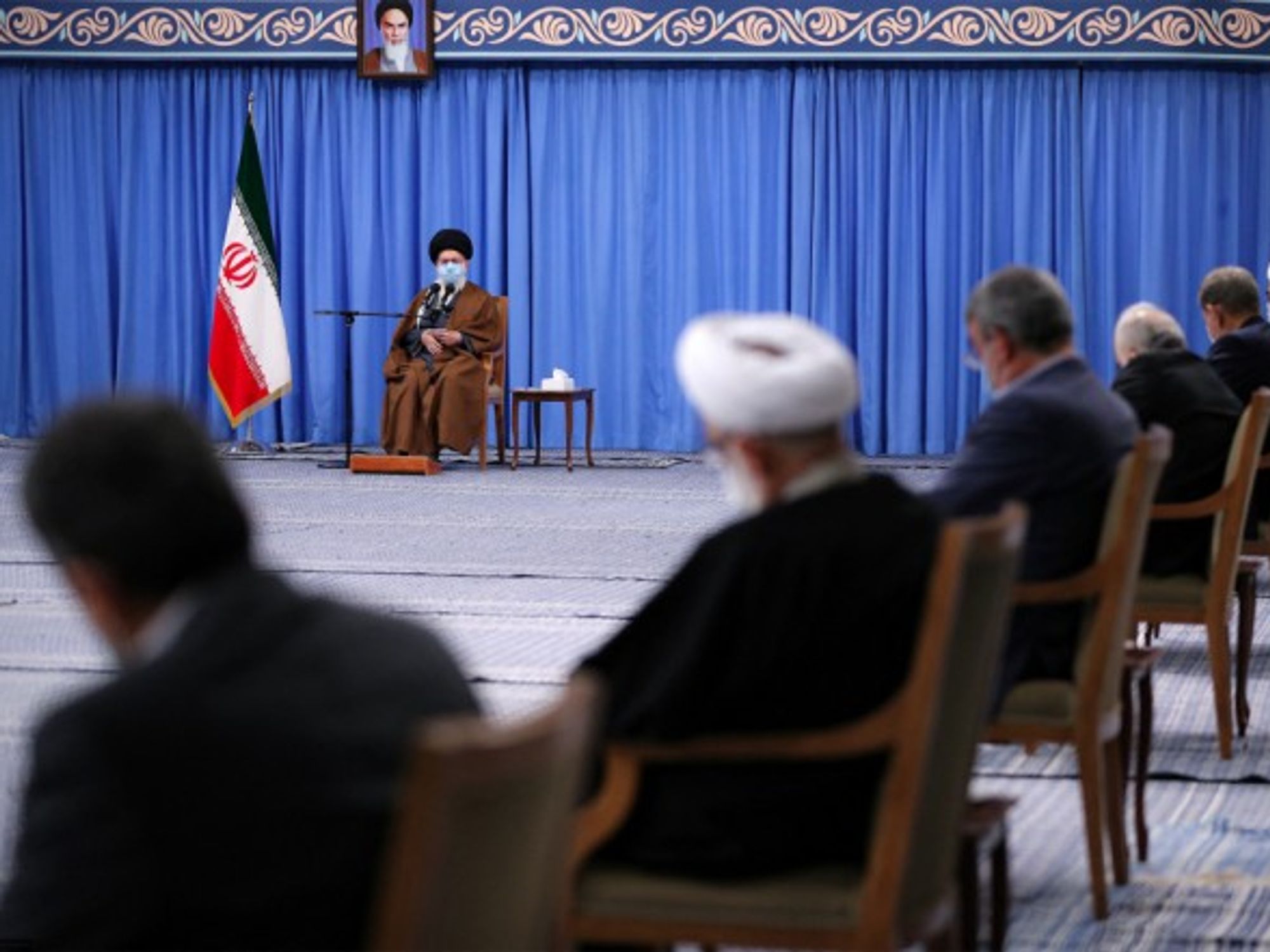 Iranian Supreme leader Ayatollah Ali Khamenei during a meeting with the government