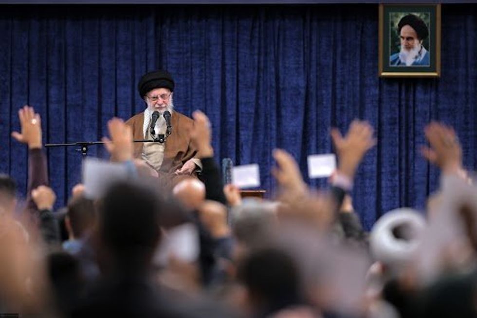 Iranian supreme leader Ayatollah Ali Khamenei speaking in Tehran on December 11