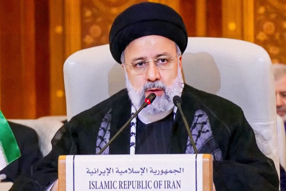 Iran's President EBRAHIM RAISI attending an emergency meeting of the Arab League and the Organisation of Islamic Cooperation in Riyadh.