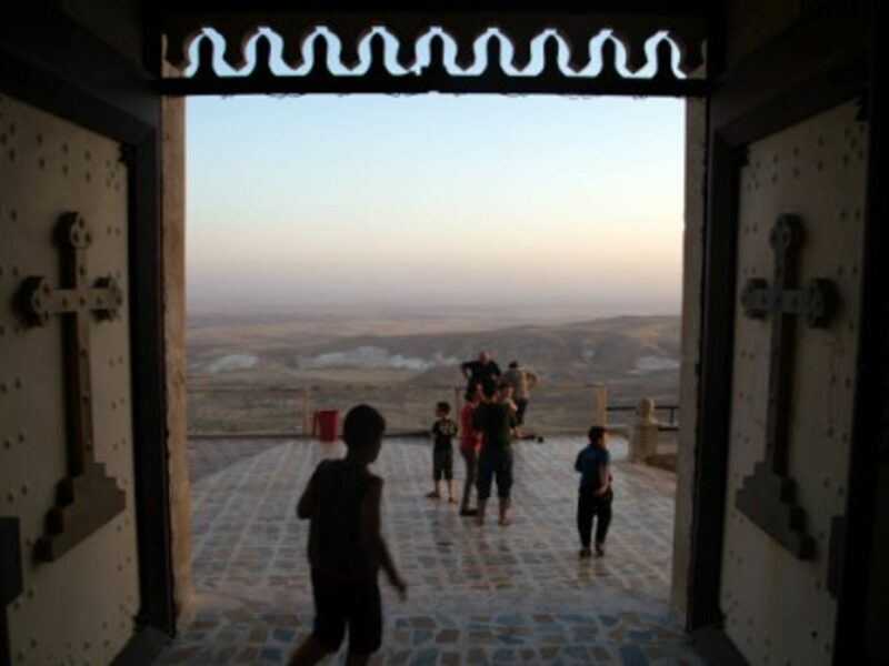 Iraqi Assyrian families took refuge in the mountaintop Mar Matta Monastery, 30 miles east of Mosul, to flee ISIS.