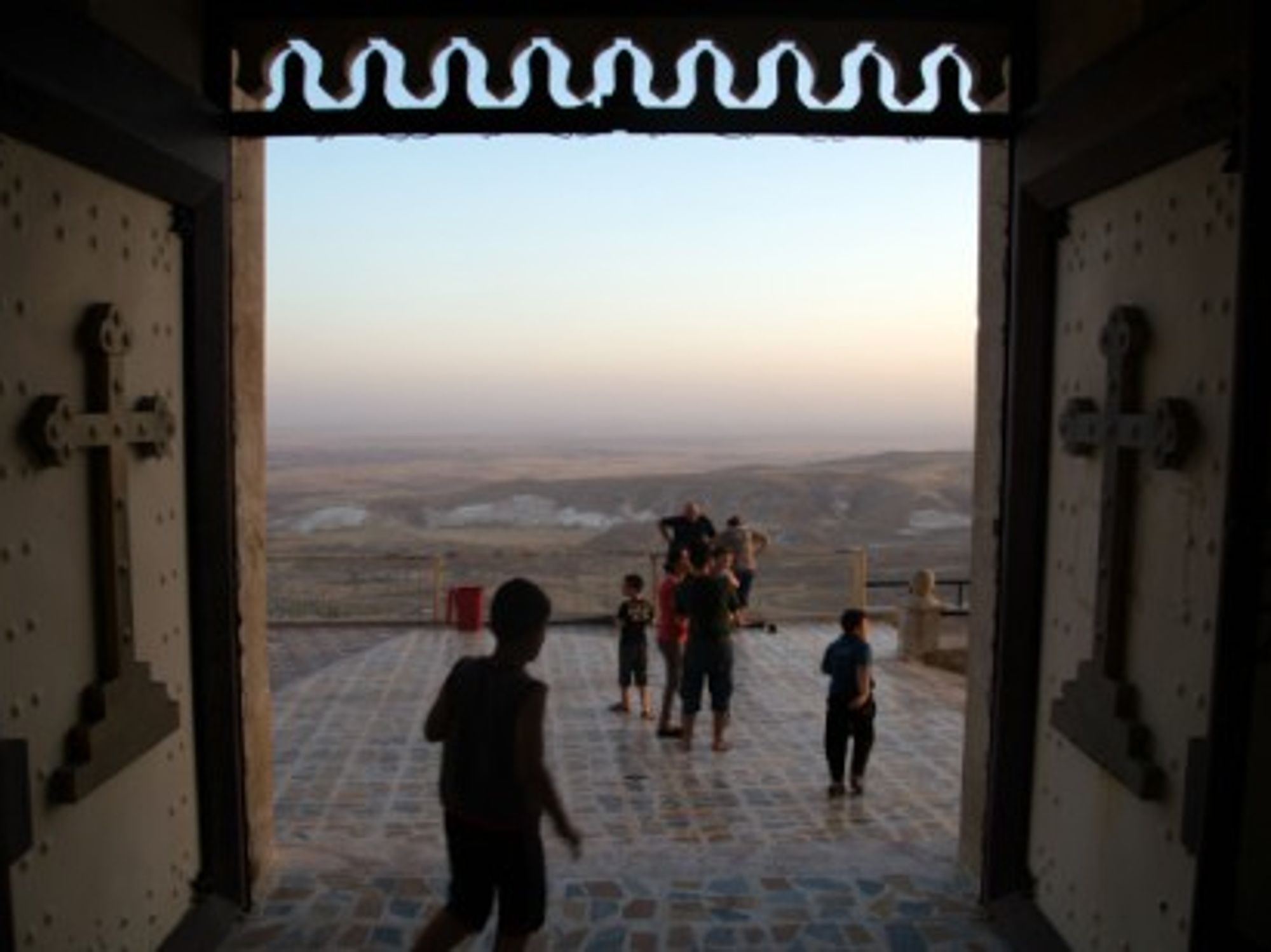 Iraqi Assyrian families took refuge in the mountaintop Mar Matta Monastery, 30 miles east of Mosul, to flee ISIS.