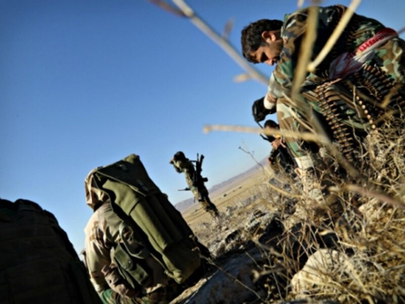 Iraqi Peshmerga fighters near Sinjar on Nov. 12