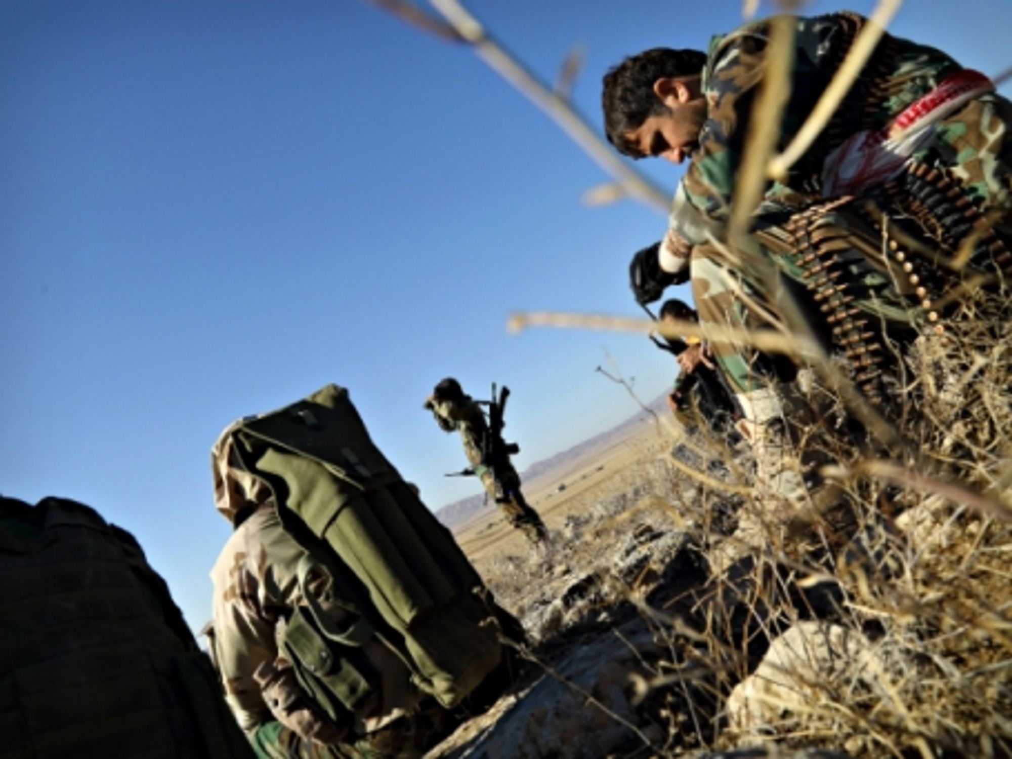 Iraqi Peshmerga fighters near Sinjar on Nov. 12