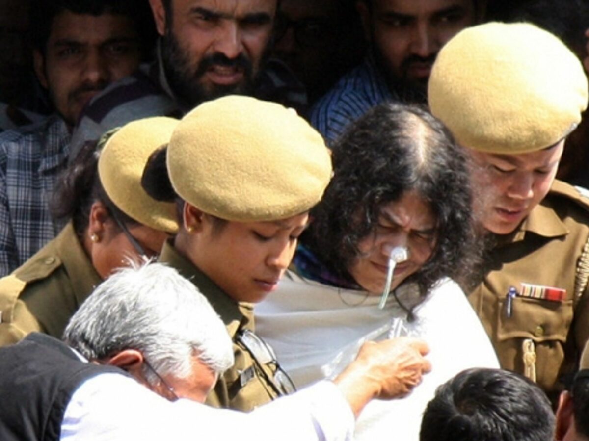Irom Sharmila, in white.