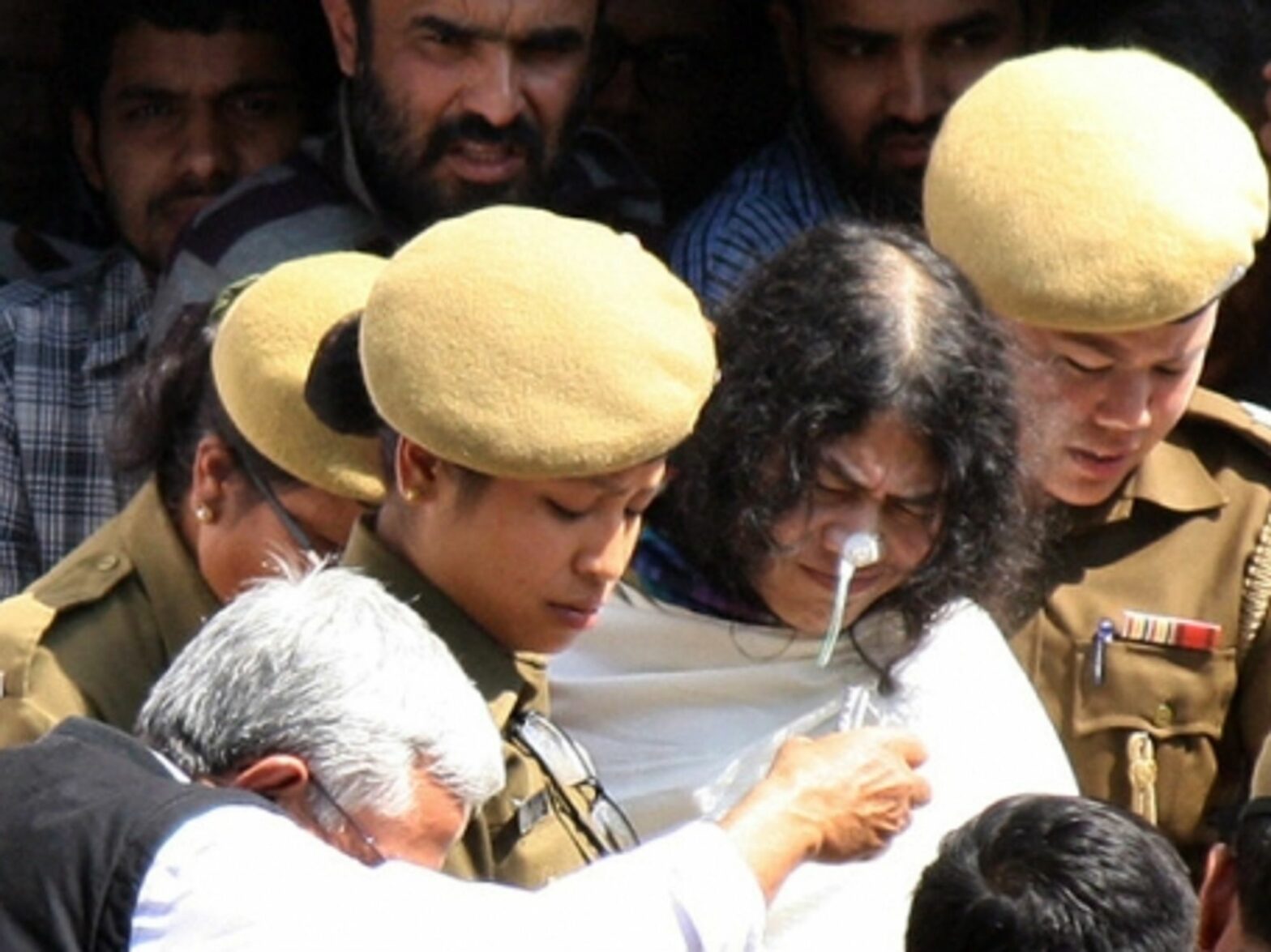 Irom Sharmila, in white.